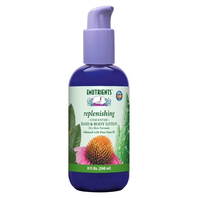 Montana Emu Ranch - Replenishing Hand and Body Lotion - 8 Ounce Bottle - Unscented Formula, Enhanced with Pure Emu Oil