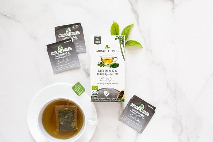 Miracle Tree - 3 Count of Organic Moringa Superfood Tea, 25 Individually Sealed Tea Bags, Earl Grey (Keto, Detox, Energy/Immunity Booster, Vegan, Gluten-Free, Organic, Non-GMO, Lightly Caffeinated)