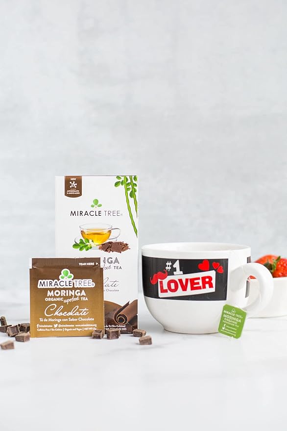 Miracle Tree - 6 Count of Organic Moringa Superfood Tea, 25 Individually Sealed Tea Bags, Chocolate (Keto, Detox, Energy/Immunity Booster, Vegan, Gluten-Free, Organic, Non-GMO, Caffeine-Free)