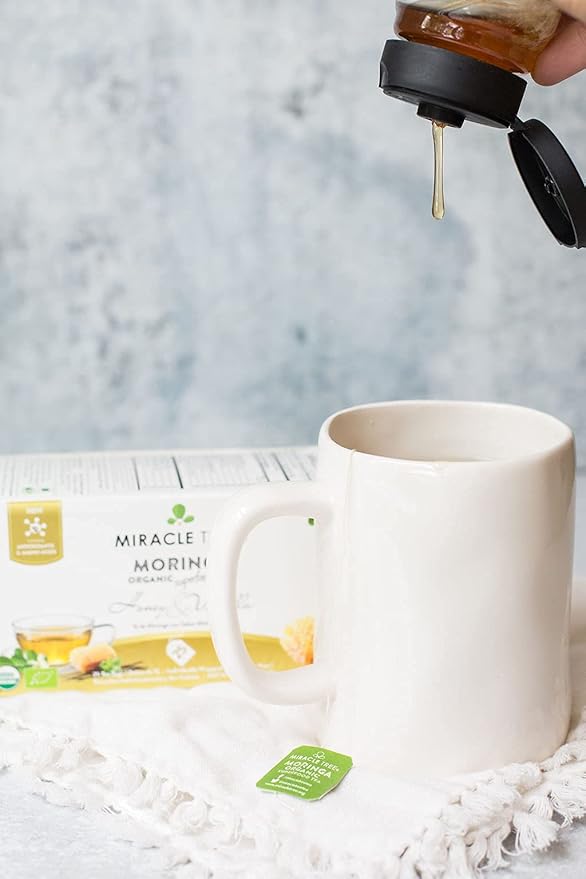 Miracle Tree - 6 Count of Organic Moringa Superfood Tea, 25 Individually Sealed Tea Bags, Honey & Vanilla (Keto, Detox, Energy/Immunity Booster, Vegan, Gluten-Free, Organic, Non-GMO, Caffeine-Free)