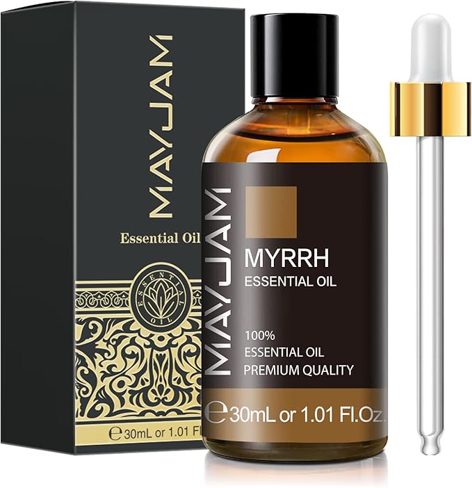 Myrrh Essential Oil, MAYJAM 30ML Pure Myrrh Oil for Diffuser, Yoga, Bedroom, Bathroom, Household & Car Use(1.01oz)