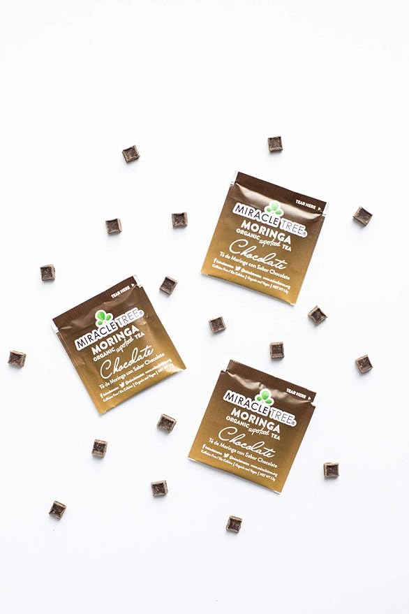 Miracle Tree - 6 Count of Organic Moringa Superfood Tea, 25 Individually Sealed Tea Bags, Chocolate (Keto, Detox, Energy/Immunity Booster, Vegan, Gluten-Free, Organic, Non-GMO, Caffeine-Free)