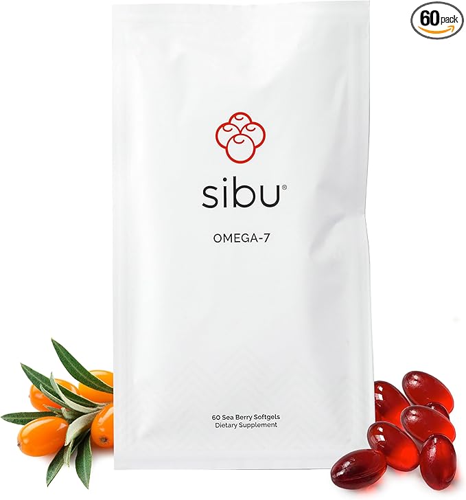 sibu Omega-7 Softgels, Premium Organic Himalayan Sea Buckthorn Oil (60ct, 30 Day Supply) – Supplement for Healthy Skin, Hair, Nails and Dryness