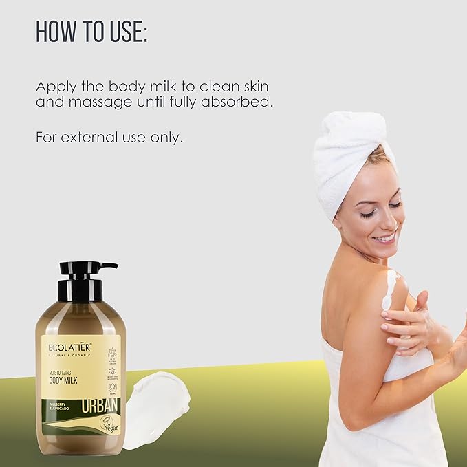 Moisturizing Body Milk - Hydrating Body Lotion for Dry Skin, 97.5% Natural, Vegan Certified with Mulberry & Avocado Oil, Lightweight & Non-Greasy Formula for Women & Men - 13.5 Fl Oz