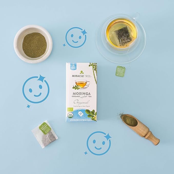 Miracle Tree - 6 Count of Organic Moringa Superfood Tea, 25 Individually Sealed Tea Bags, Original (Keto, Detox, Energy/Immunity Booster, Vegan, Gluten-Free, Organic, Non-GMO, Caffeine-Free)