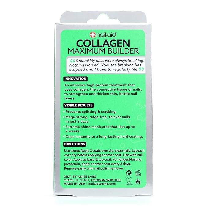NAIL-AID Collagen Power Coat, Clear, 0.55 Fluid Ounce (Pack of 2)
